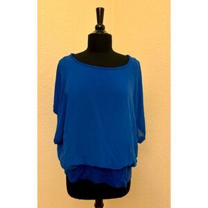 Chico's Royal Blue Blouson Top - Sz 3 (XL)